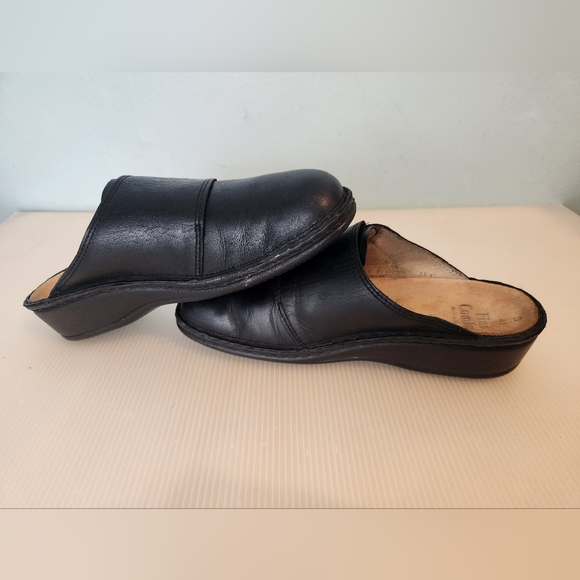 Finn Comfort Company German Made Black Leather Clogs Mens 8/Womens 10.5 - Picture 6 of 8
